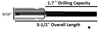 Baum / Nygren Teflon Coated 3/16" Drill Bit 1.7" Drilling Capacity